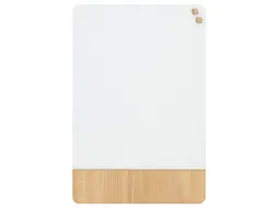 Glasmagneetbord Naga 60x80cm wit/eiken afgeronde hoeken