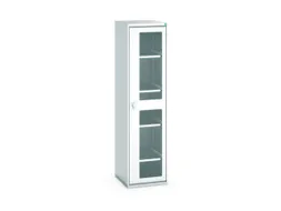vitrinekast 2000x525x550mm 4xStalen bodem romp RAL7035 front RAL7035