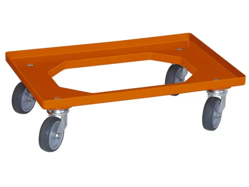 Bakonderwagen 250kg Laadvloer 600x400mm Rubberen Wielen Oranje
