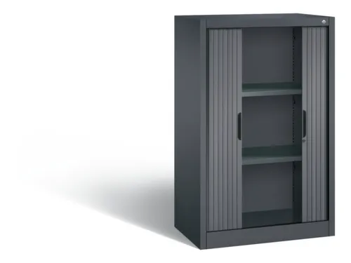 jaloeziedeurkast,HxBxD 1230x800x420mm,2xStalen bodem,rolluik RAL7021