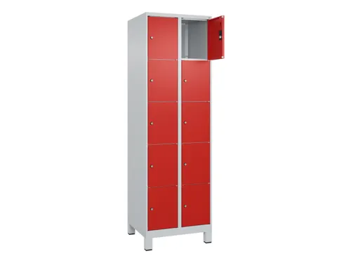 lockerkast,HxBxD 1950x600x500mm,2x5vakken,vak B 300mm,cil.-slot,voeten