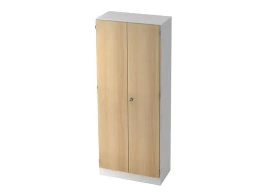 kantoorkast openslaande deuren HxBxD 2000x800x420mm hout eiken wit