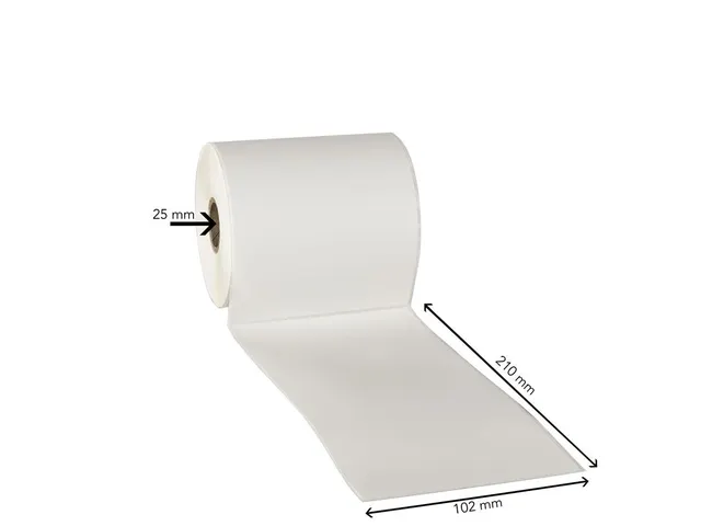 Etiquette compatible Zebra 102x210mm Blanc Noyau 25mm
