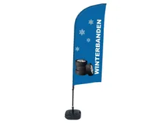 Promotievlag Alu Wind complete set "Winterbanden" blauw