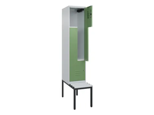 Z-garderobekast,HxBxD 2120x400x815mm,2vak,vak B 400mm,cil.-slot