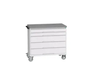 gereedschapswagen 980x1050x600mm linoleum 5 laden RAL7035+RAL7035 - 1