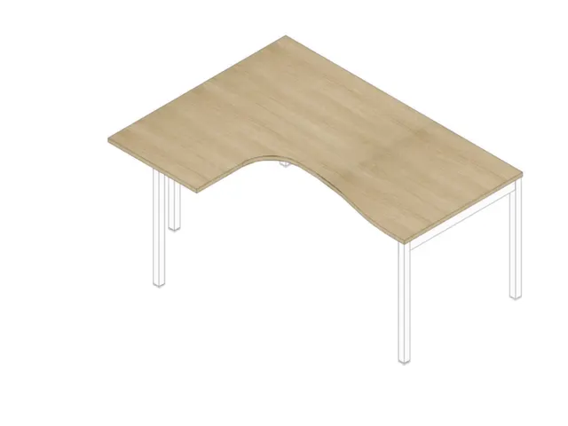 In hoogte verstelbaar hoekbureau,HxBxD 680-760x1600x1200mm,blad eiken