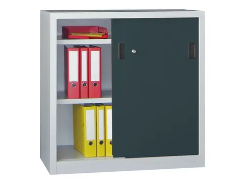 Schuifdeurkast Hxbxd 1000x1000x500mm 2 Oh Ral7035 Front Ral7016