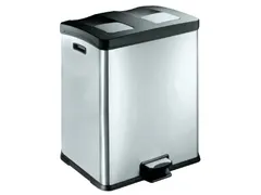 Afvalbak Rejoice EKO 2x30 Liter met kunststof binnenbak RVS
