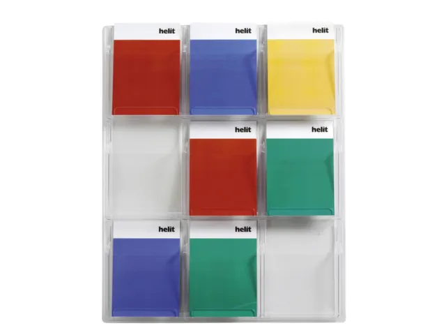 wandfolderhouder,HxBxD 945x766x51mm,v. 9xDIN A4,plank(en) transparant