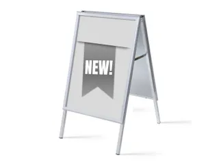 Stoepbord A1 complete set met print "NEW" Grijs - 1