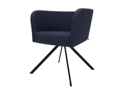 Vergaderstoel Calix met zwart vierpoot Stof Donkerblauw