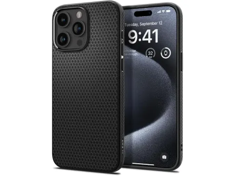 Spigen Liquid Air Apple iPhone 15 Pro Hoesje Back Cover Matte Zwart