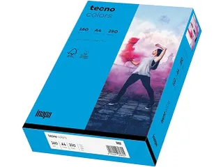 Inapa Tecno colors Gekleurd papier A4 Intens Blauw 160 gram 250vel - 1