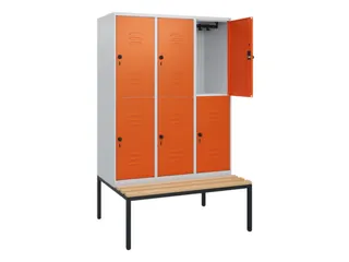 Dubbeldekse dekenkist,HxBxD 1950x1200x815mm,3x2vak.,vak B 400mm - 2