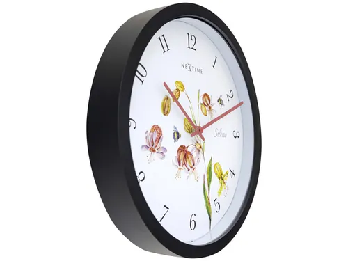 Buitenklok Nextime dia 30.5cm Silene cijfers, zwarte rand witte wijzer