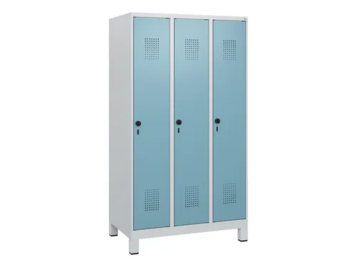 schoollocker,HxBxD 1630x900x500mm,3vak,vak B 300mm,draaigrendel,voeten