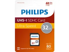 Philips Ultra Speed SDHC Geheugenkaart 32GB UHS-I U1 V10 Class 10