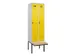 locker met bank,voor scheiding van kleding,HxBxD 2120x600x815mm,2vak