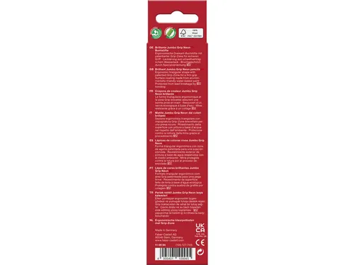 Kleurpotlood Faber-Castell Jumbo GRIP etui 5 kleuren