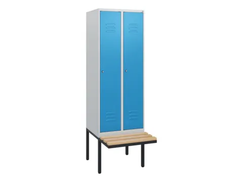 locker met bank,HxBxD 1950x600x815mm,2vak,vak B 300mm,cil.-slot