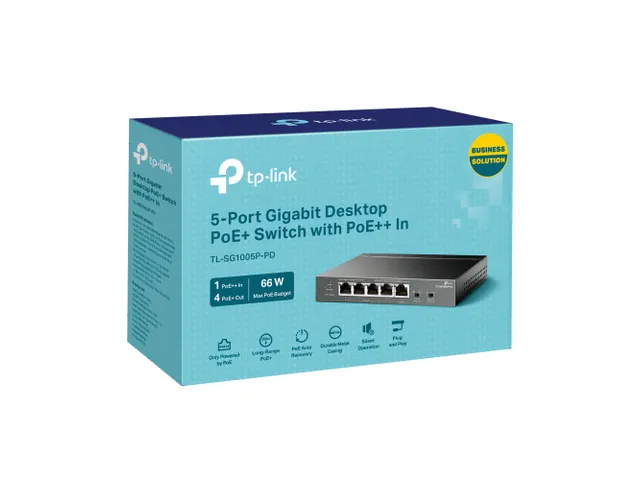 TP-Link TL-SG1005P-PD, Gigabit Ethernet (10/100/1000), Power over Ethe