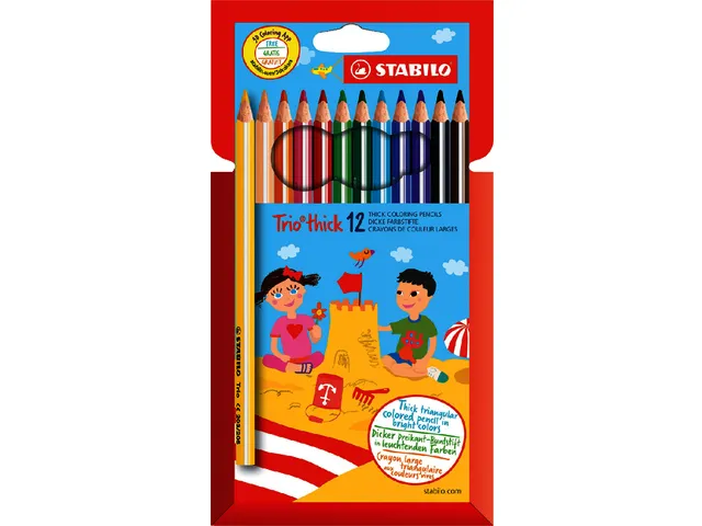 Crayon De Couleur Stabilo Trio Gros Long 12 Pièces Assorti