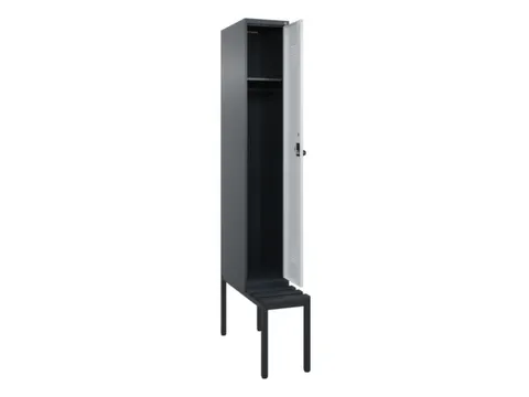 locker met bank,HxBxD 2120x300x815mm,1vak,vak B 300mm,draaigrendel