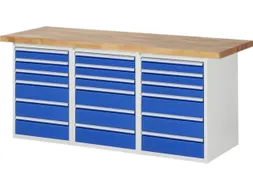 werkbank,HxBxD 890x2000x700mm,beukblad,draagverm. 750kg,3containers