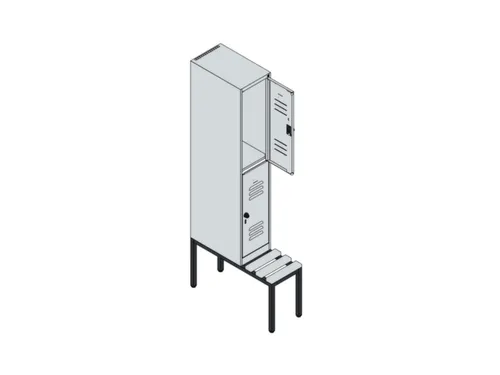 Dubbeldekse dekenkist,HxBxD 1950x300x815mm,1x2vak.,vak B 300mm