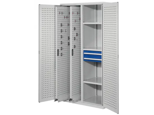 verticale kast,HxBxD 1950x1000x600mm,deur m. perforaties,RAL5010