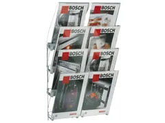 Prospectushouder Acryl 800x460x190mm 2x4 Din A4 Frame Lichtgrijs