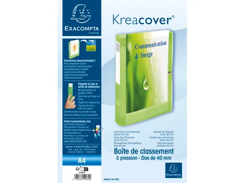 Klasseerdoos Elastobox A4 PP Kreacover rug 40mm assorti