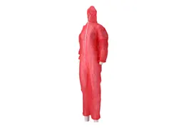CMT Coverall met ritssluiting Non Woven PP Rood Maat M doos 50 stuks