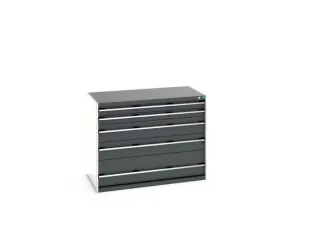 ladekast 1000x1300x750mm 5laden zware lasten RAL7035 front RAL7016 - 7