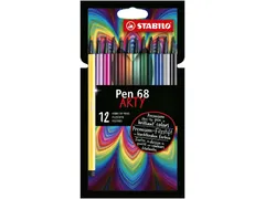 Viltstift STABILO Pen 68/12 Arty medium assorti etui à 12 stuks