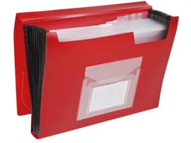 Voorordner A4 PP 13 Vaks Elastieksluiting Rood