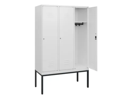 locker,HxBxD 1950x1200x500mm,3vak,vak B 400mm,cil.-slot,voetonderstel