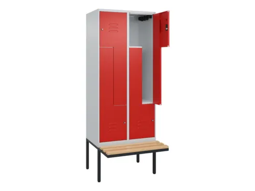 Z-garderobekast,HxBxD 2120x800x815mm,4vak,vak B 400mm,cil.-slot