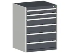 ladekast 1000x800x650mm 6laden zware lasten RAL7035 front RAL7016