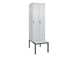 locker met bank,HxBxD 2120x600x815mm,2vak,vak B 300mm,draaigrendel - 1