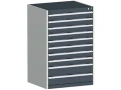 ladekast HxBxD 1200x800x750mm 10laden RAL7035 front RAL7016