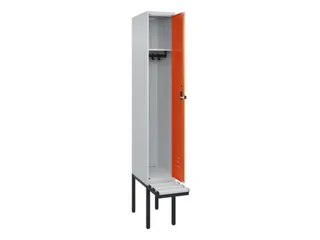 locker met bank,HxBxD 2120x300x815mm,1vak,vak B 300mm,draaigrendel - 2