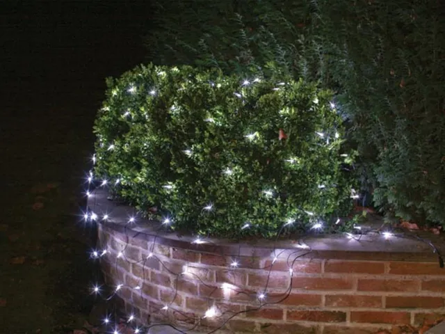 Netlight LED - 2 x 2m - 144 Witte Lampen - Zwarte Draad - 36 V