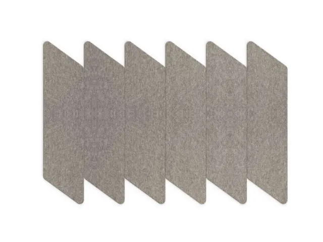 Akoestische PET-vilt parallellogram stroken donkergrijs 30x120cm 6 st