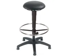 Kruk Zitting Kunstleer Zwart 620-870Mm Gasveer Voetring Glijders