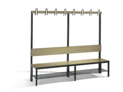 omkleedbank,HxLxD 1710x2000x407mm,HPL eiken-sereno,frame staal RAL7021