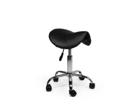 Zadelkruk Kapperskruk Zwart Lage Gasveer Zonder Rugleuning