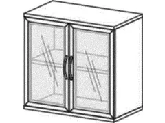 Vitrinekast 770X800X430Mm 1Xhouten Vloer 2 OH Romp onyxgrijs