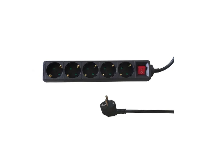 Stekkerdoos BRASQ 5 voudig 5 meter zwart